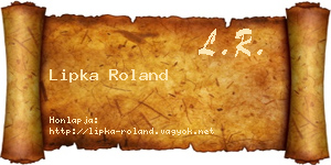 Lipka Roland névjegykártya